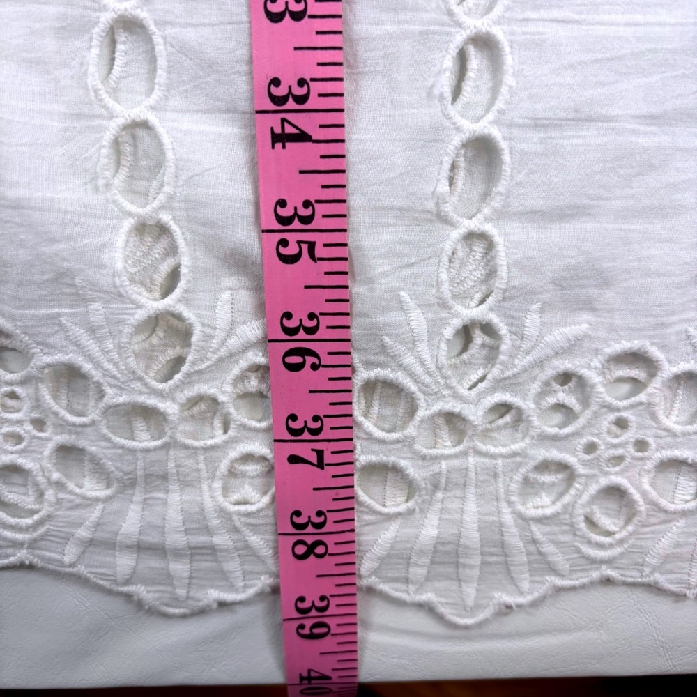 Gretchen Scott White Eyelet Lace Bohemian Swim Cover Up Tassel Tie Women's Small - Picture 3 of 9